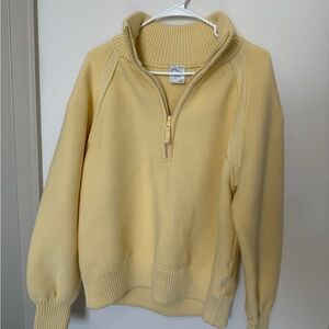 Aerie Light Yellow Half-Zip Sweater